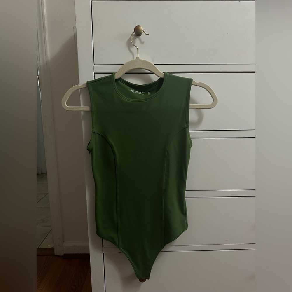 Abercrombie & Fitch Green Fitted Asymmetrical Bodysuit